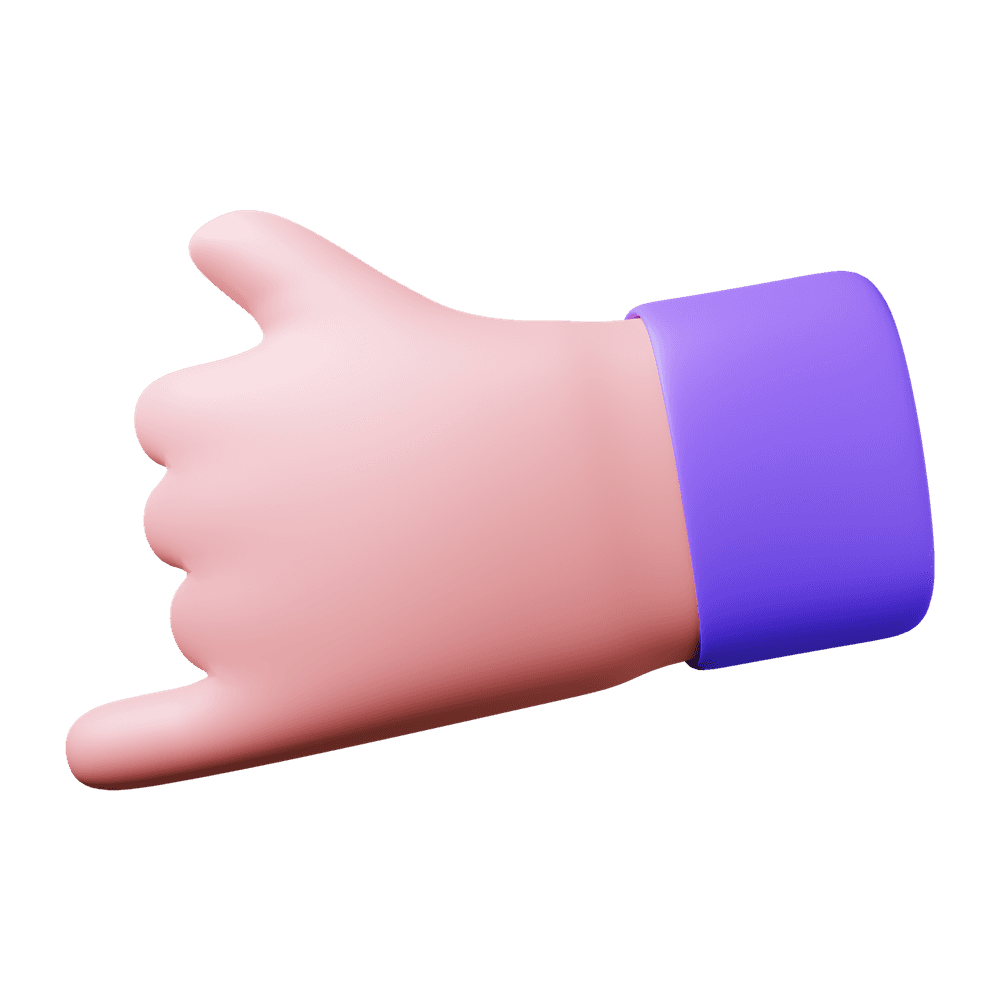 3d Call hand gesture