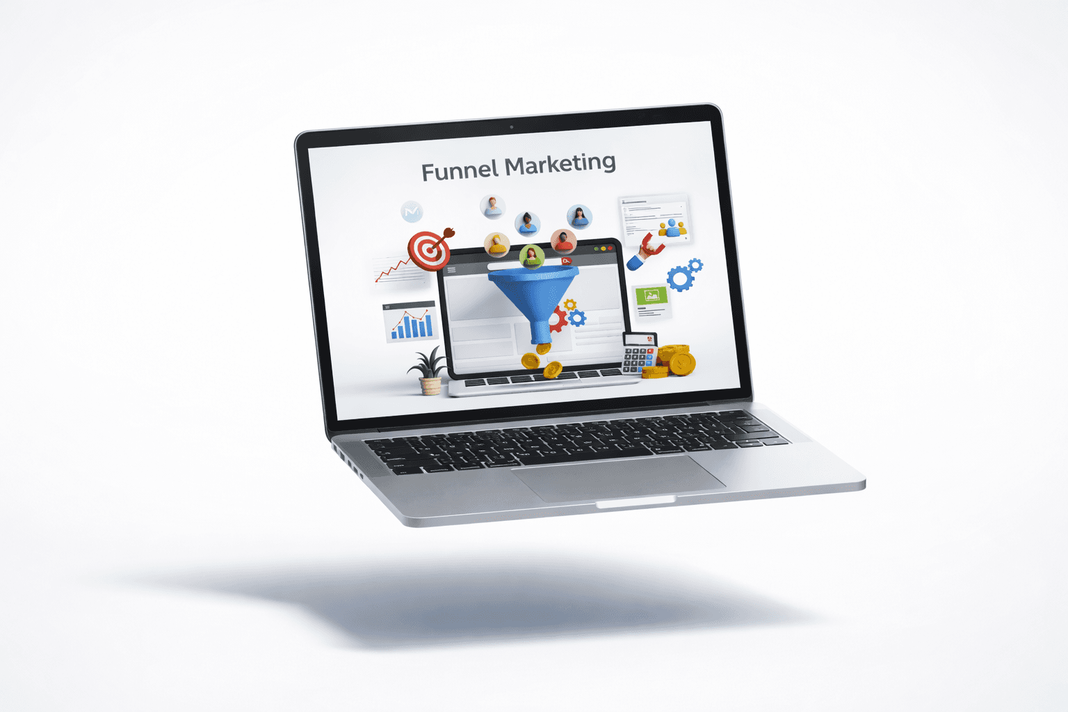 Mockup desktop di sito e-commerce progettato per la vendita online con struttura intuitiva