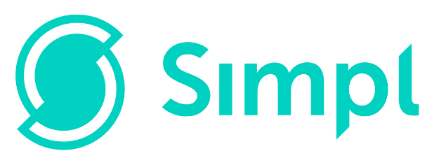 Simpl logo featuring a teal circle with lines, and the word "Simpl" in teal