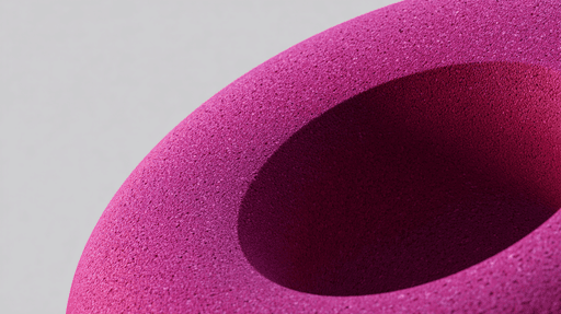 Textured pink curved surface with soft lighting, resembling a material study