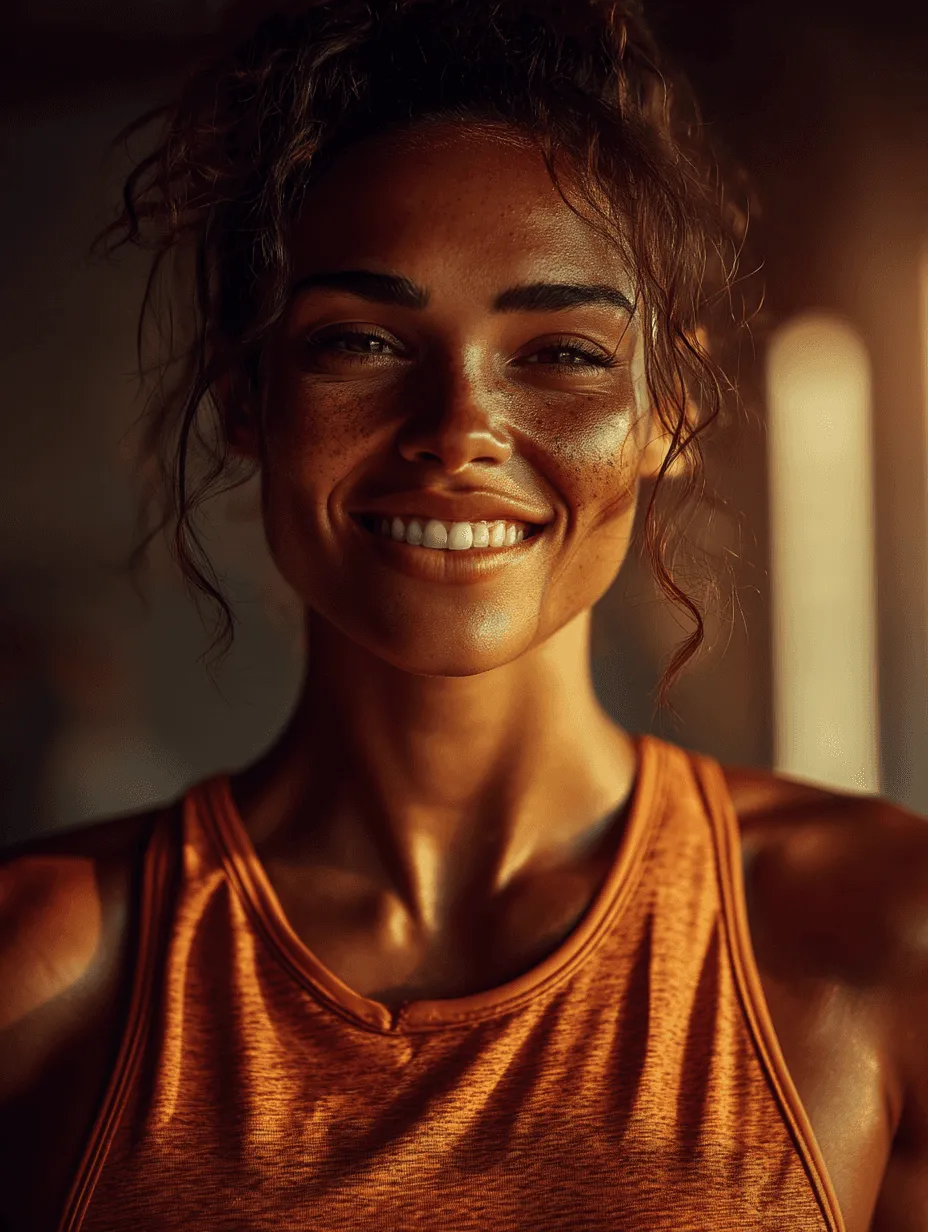 Rachel Stone, personal trainer and fitness coach, smiling in natural light