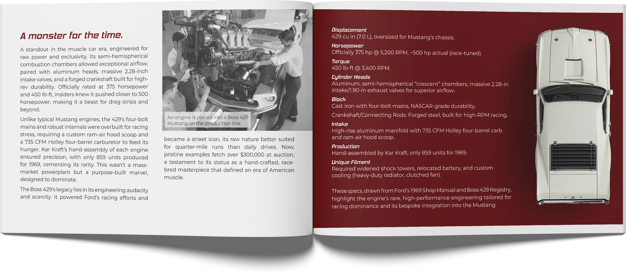 Spread: engine and specs