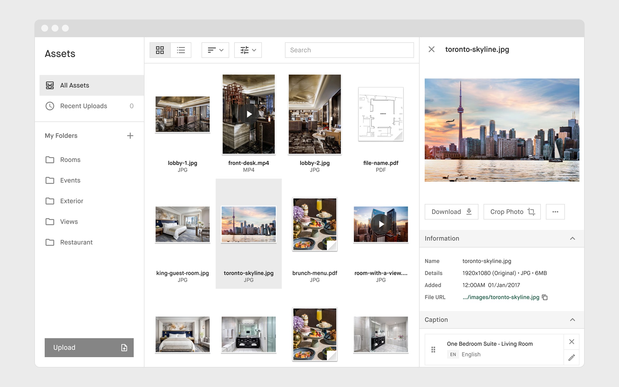 Assets - Thumbnail View - File Details