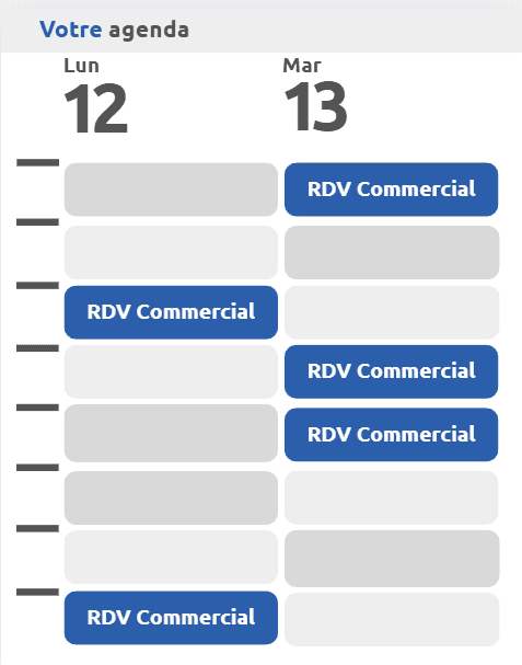 Agenda commercial rempli de rendez-vous qualifiés