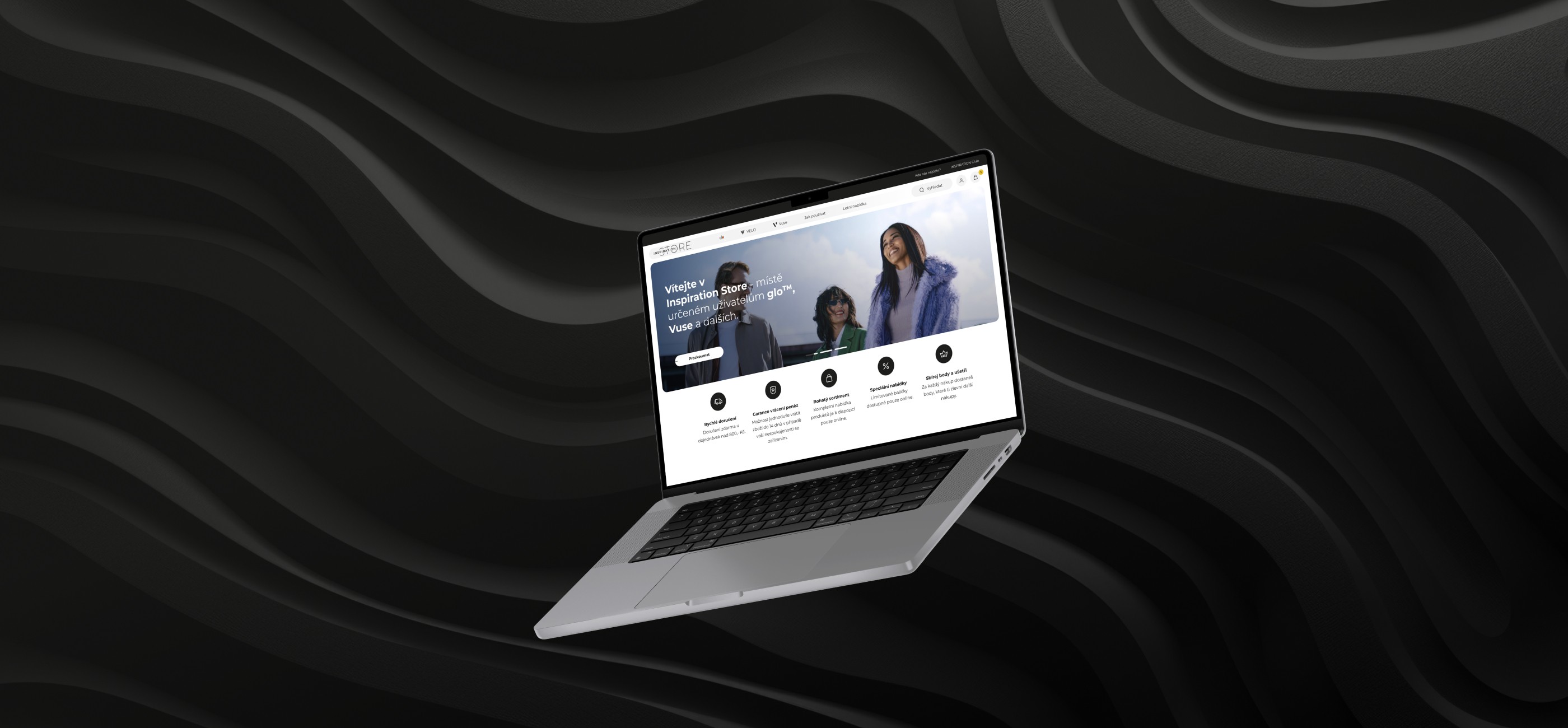 Notebook zobrazující návrh pro BAT Inspiration Store