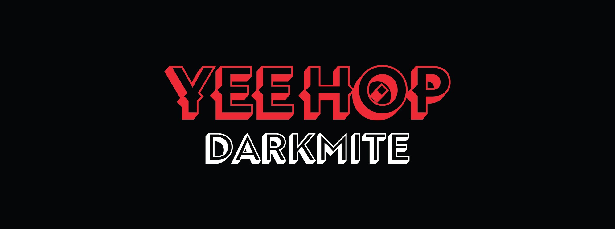 Red YeeHop logo styled with a Wild West theme, featuring the white ‘Darkmite’ flavour name on a black background.