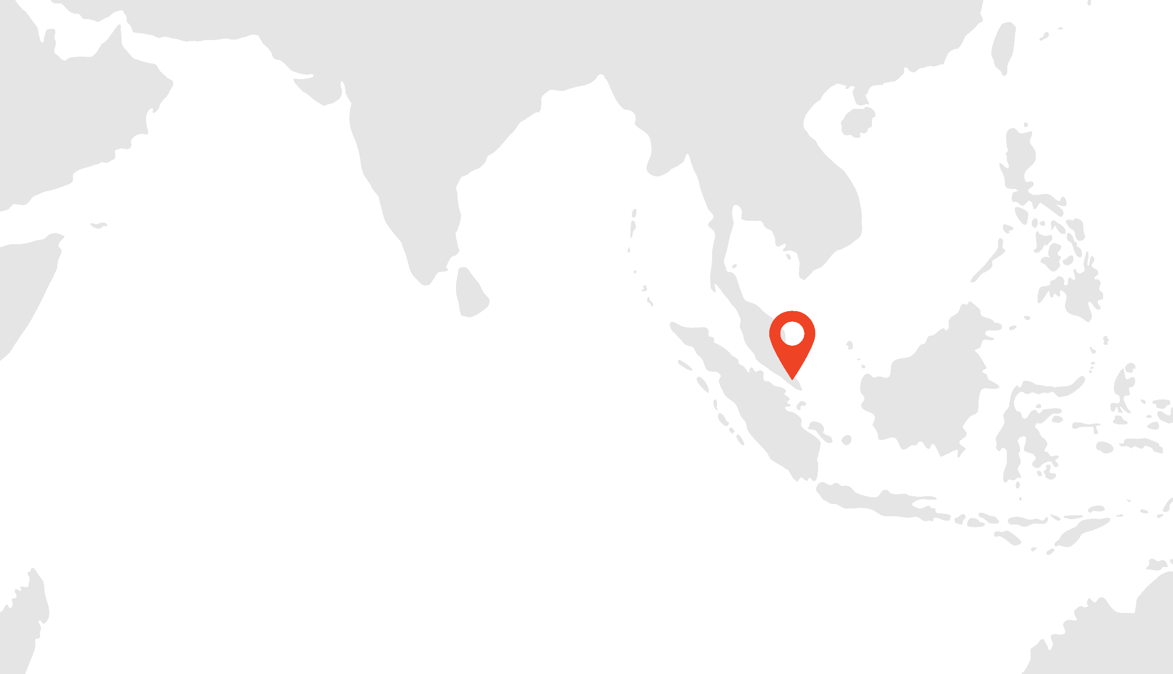 World map pointing at Singapore
