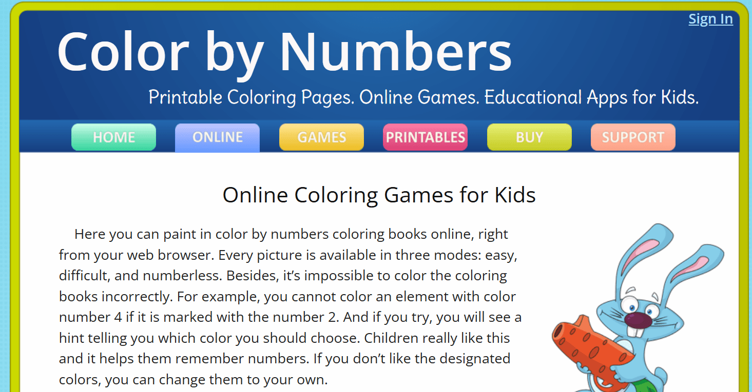 color by number - Coloring Websites for Kids