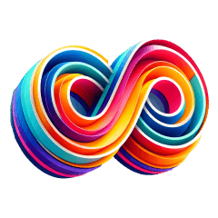 A colourful infinity sign