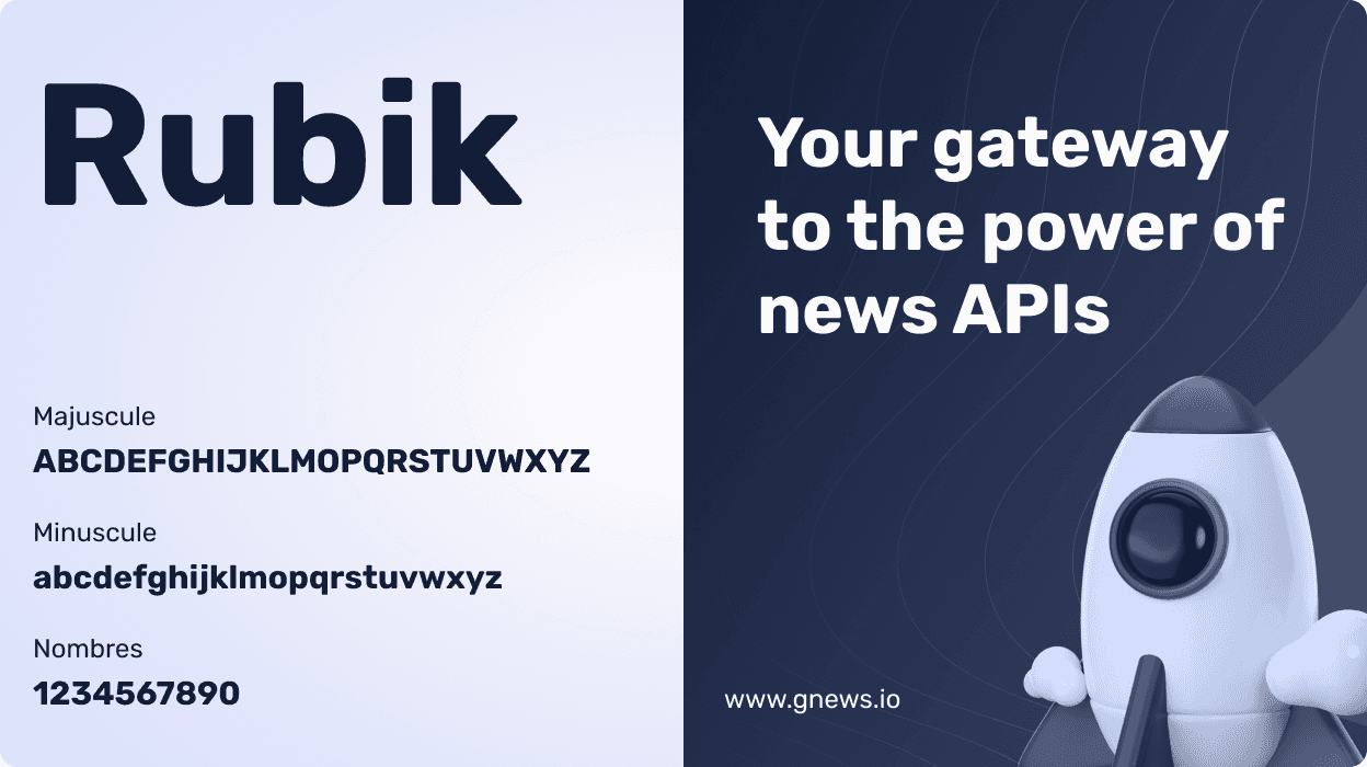 Police d'écriture et exemple d'utilisation de l'identité de Gnews