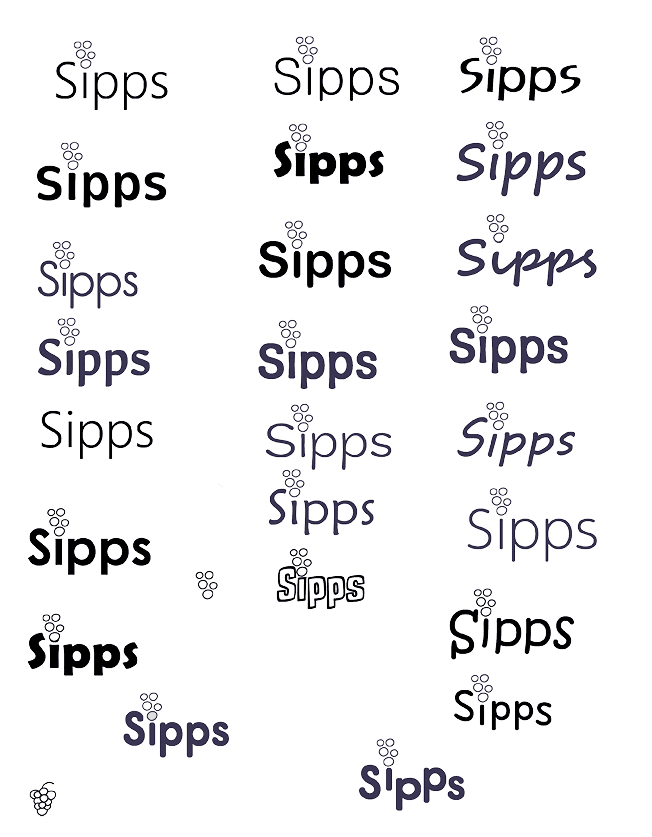 Refined logo explorations with grape motif