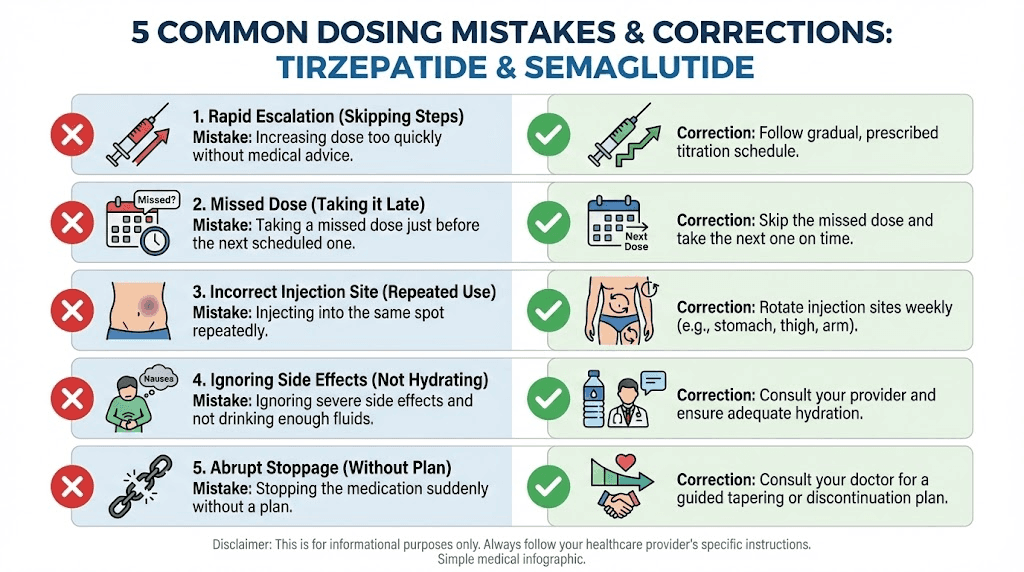 Common tirzepatide and semaglutide dosing mistakes to avoid