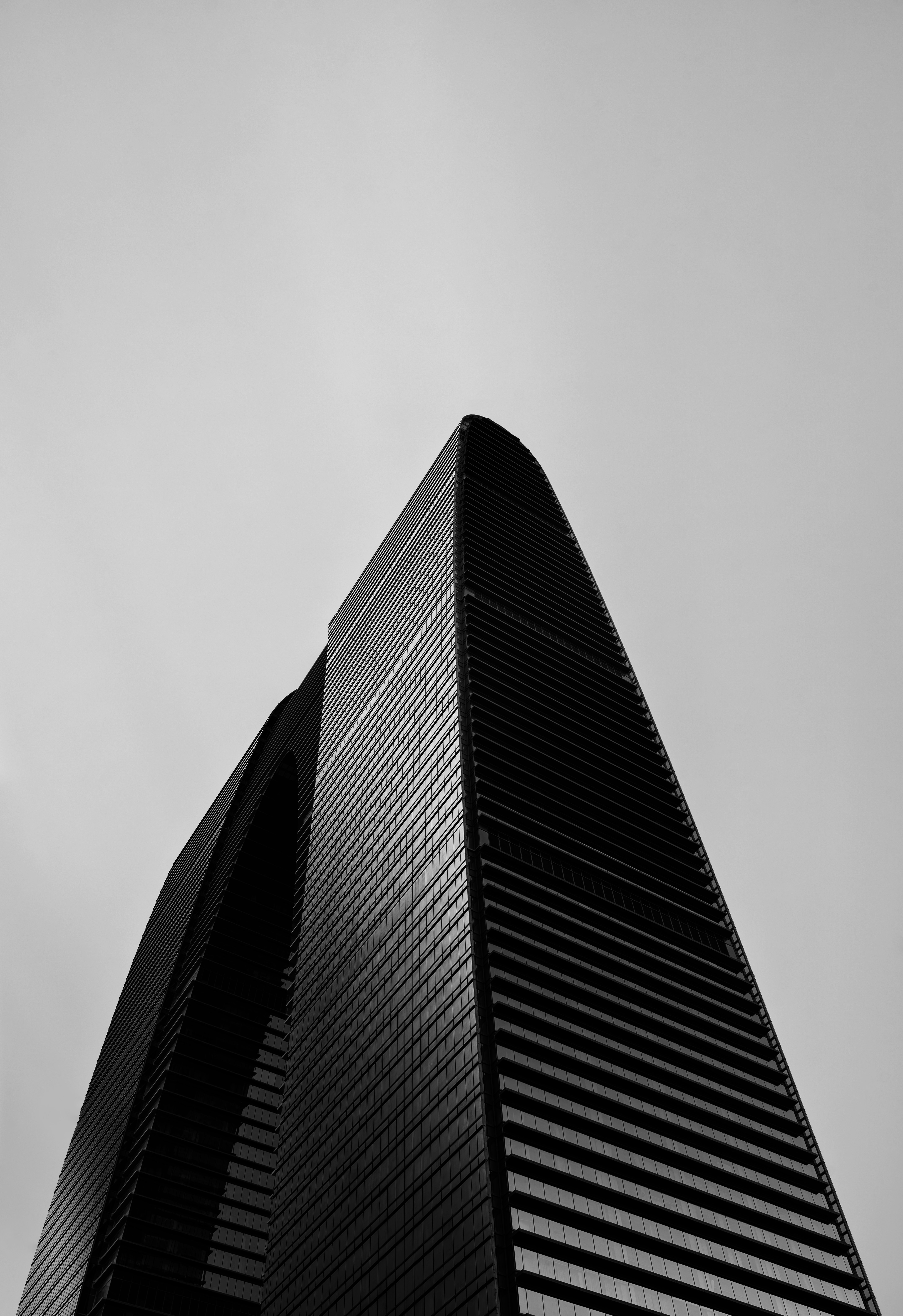 Modern skyscraper with curved architectural design