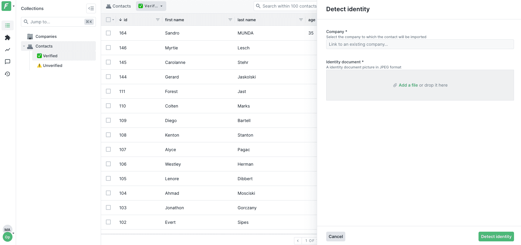 A custom action on Forest Admin allowing to upload a file and run AI-powered image recognition.
