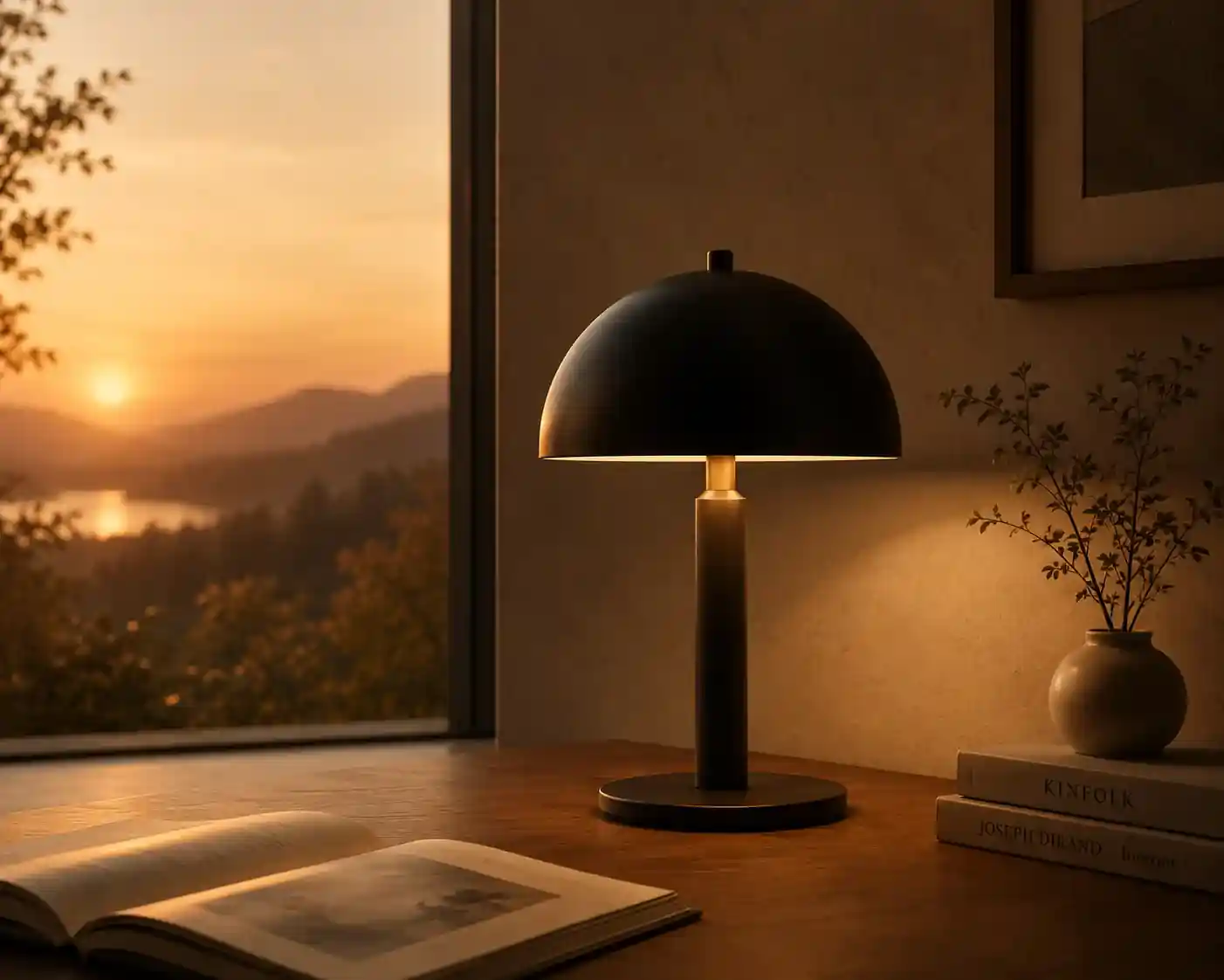 Task lamp in a modern study