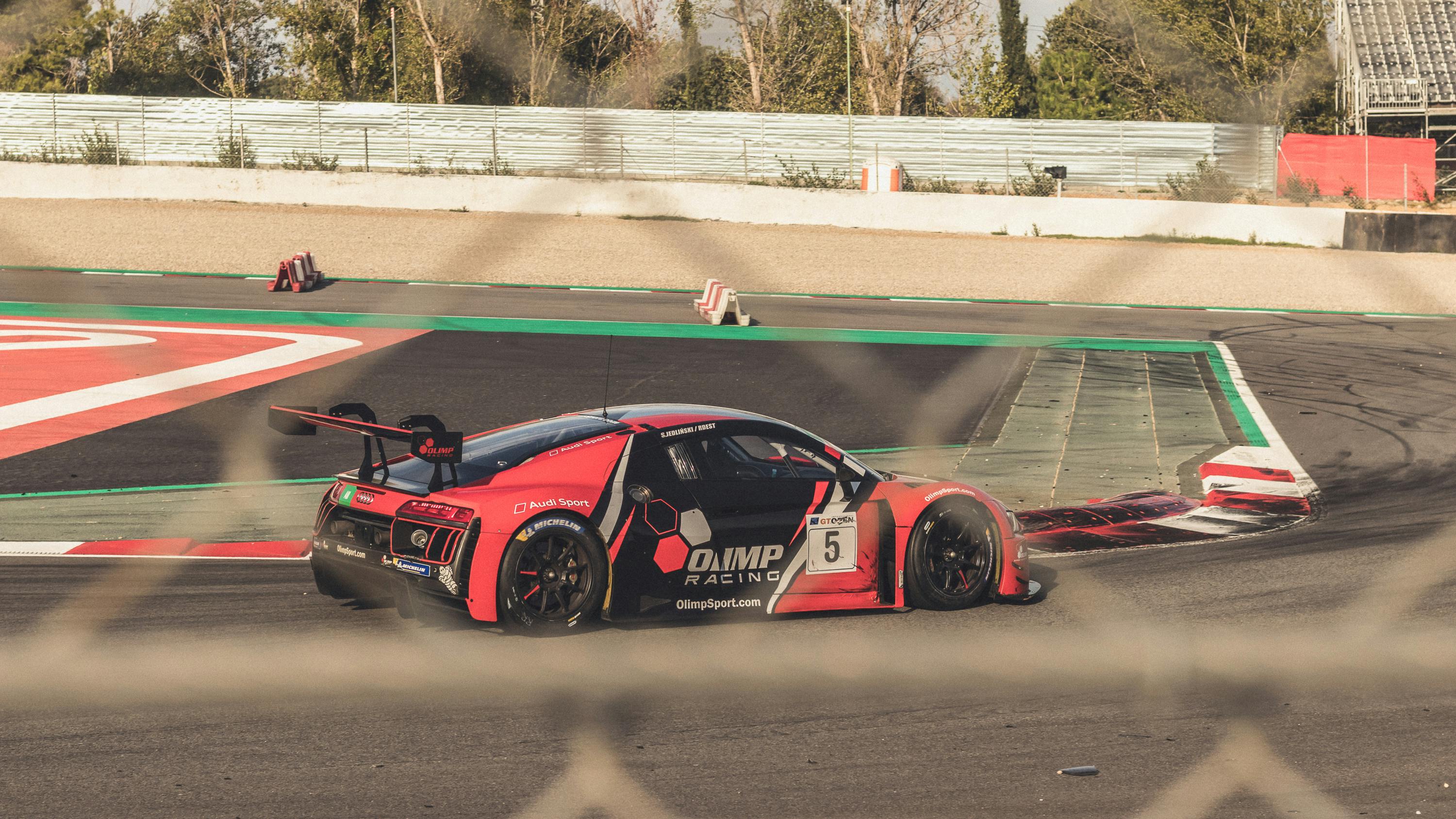 Audi Racecar mid-turn