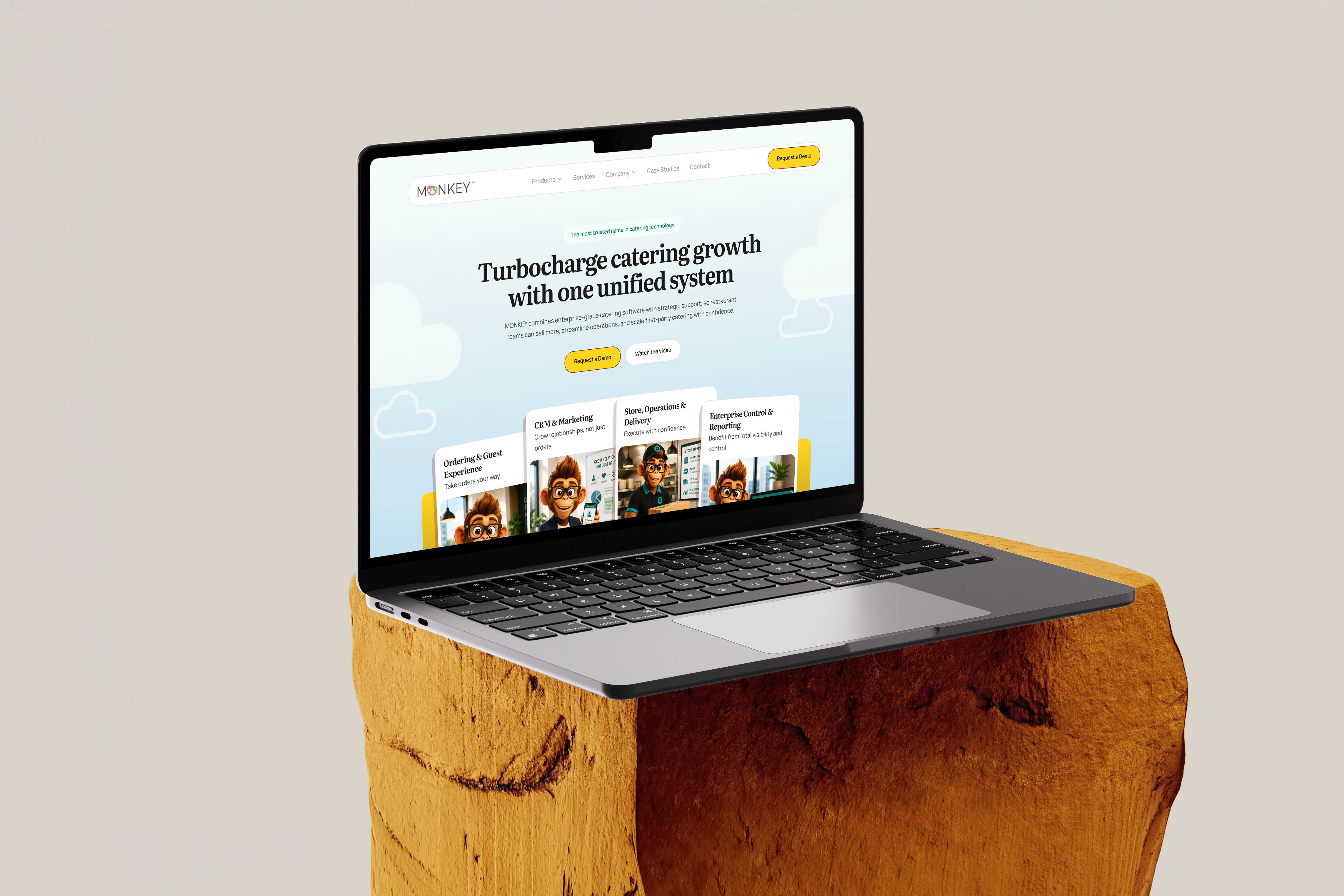 Monkey website redesign hero mockup