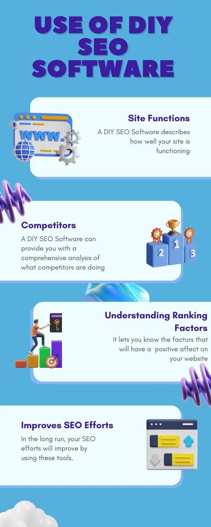 An infographic on the use of DIY SEO software