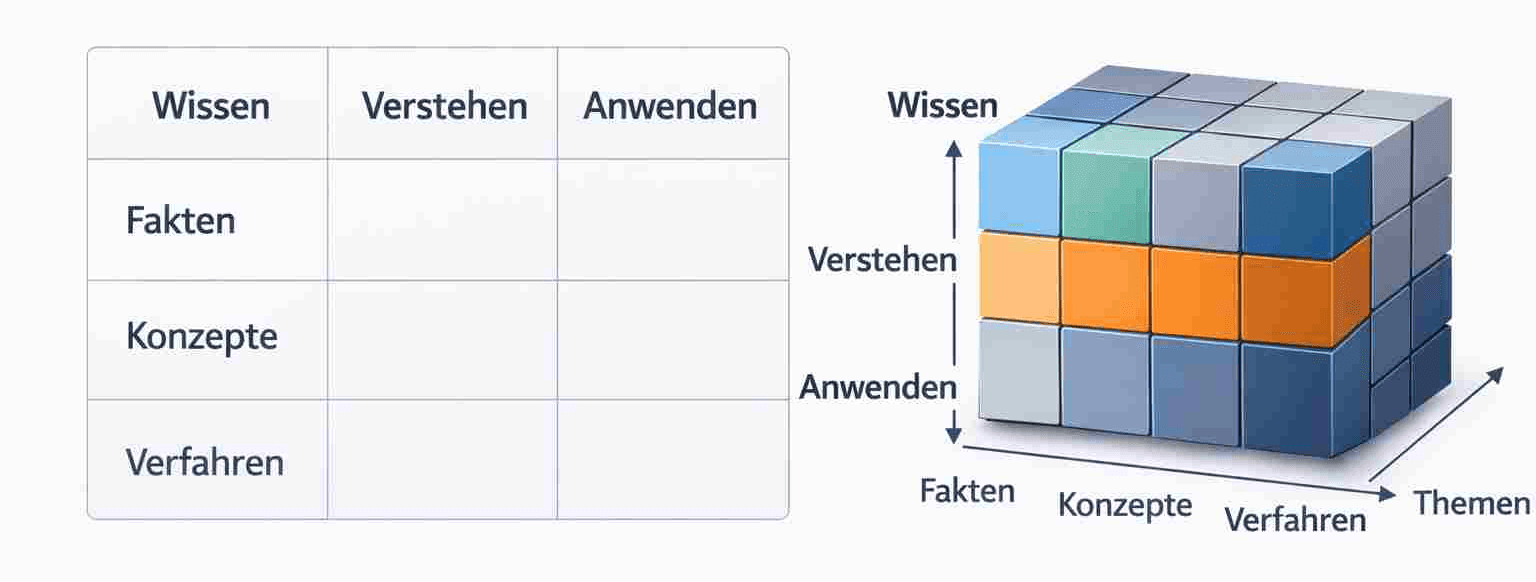 Wissensdimensionen und Taxonomiestufen