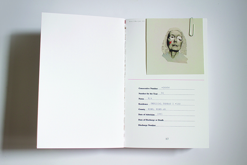 a collage illustration paper clipped on a book