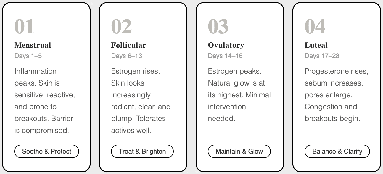 The Four Phases of Your Cycle and What Your Skin Needs