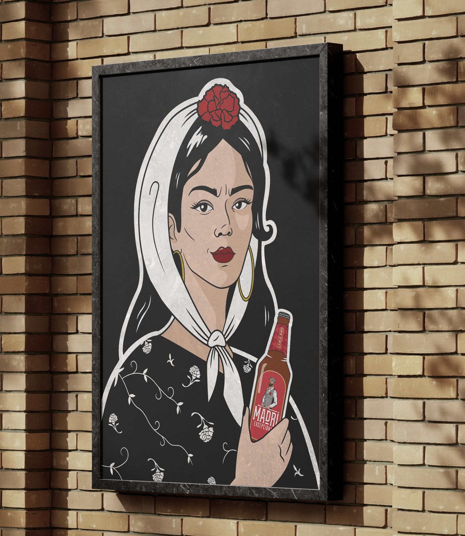 Bespoke illustrated artwork created for Fabrica Excepcional, reflecting Madrid culture