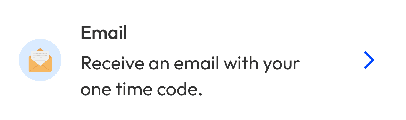 A card prompting people to set up 2-factor authentication with an email code.