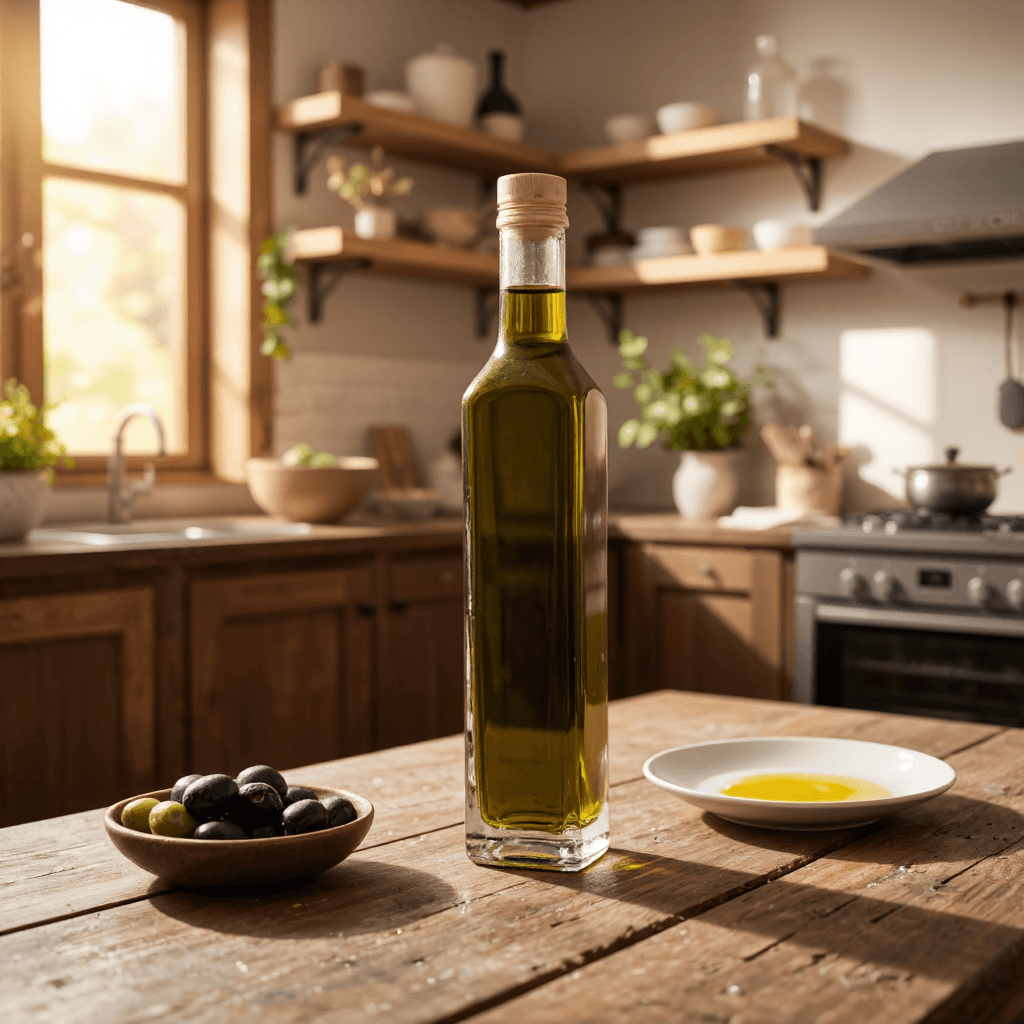 product photography of olive oil