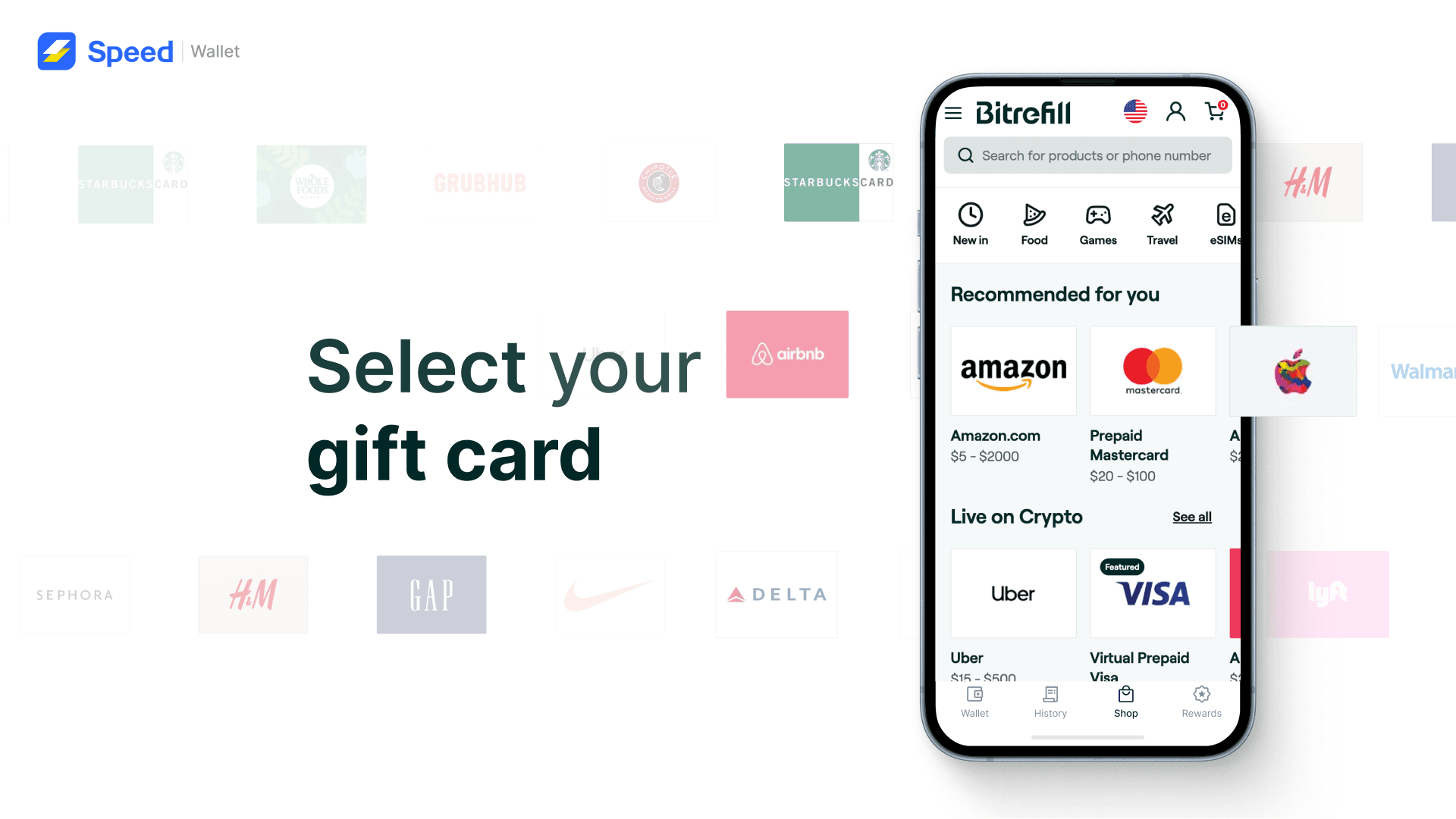 Select your gift card