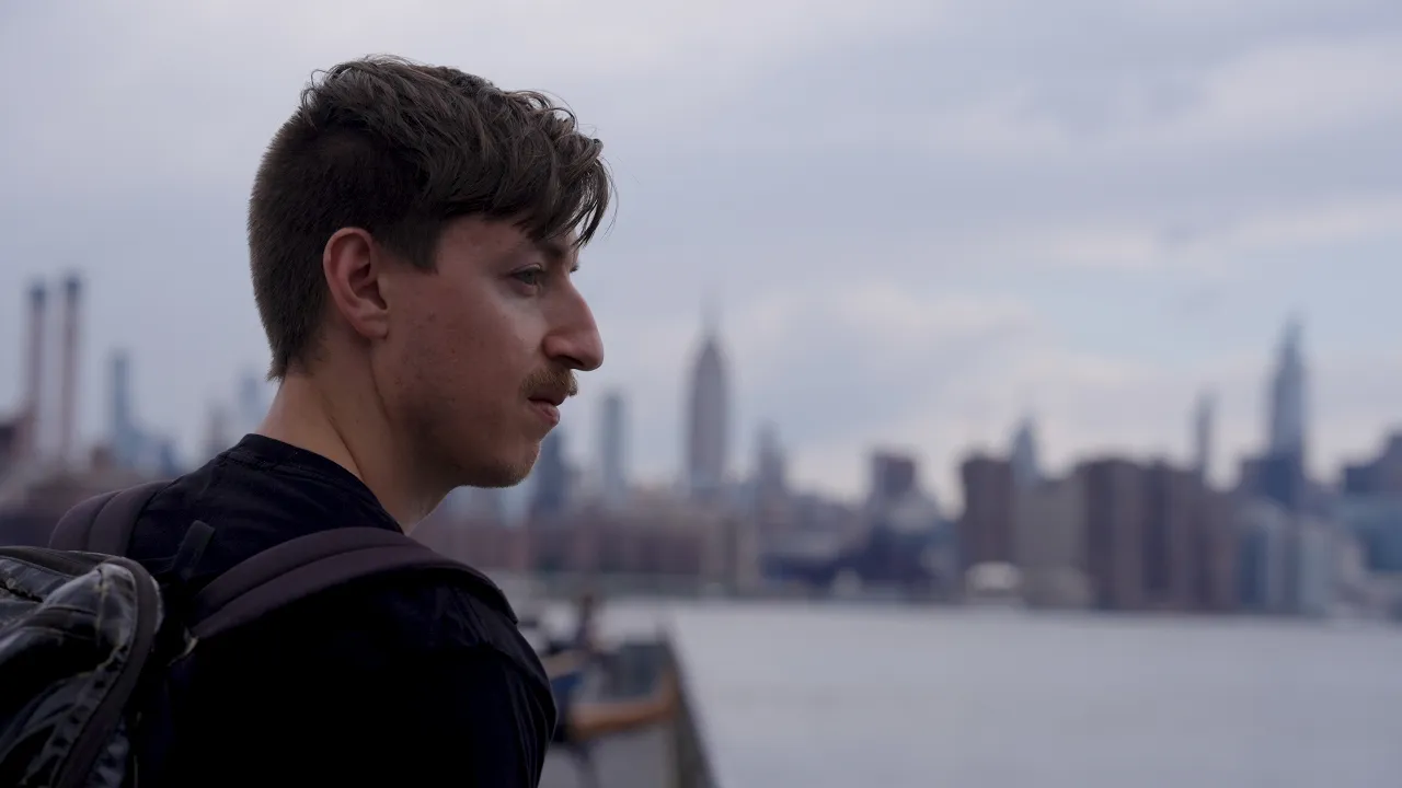 Danny Sapio overlooking the New York City skyline