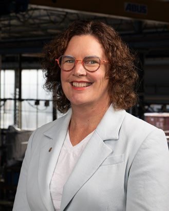 Professor Cori Stewart on the ARM Hub workshop floor