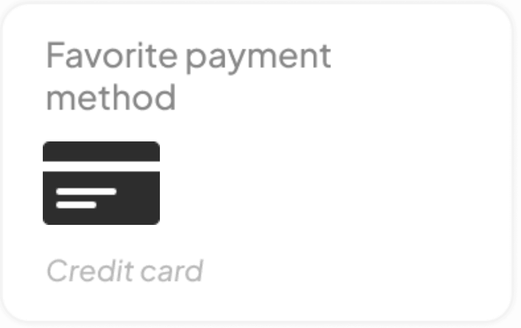 favorite payment method: credit card