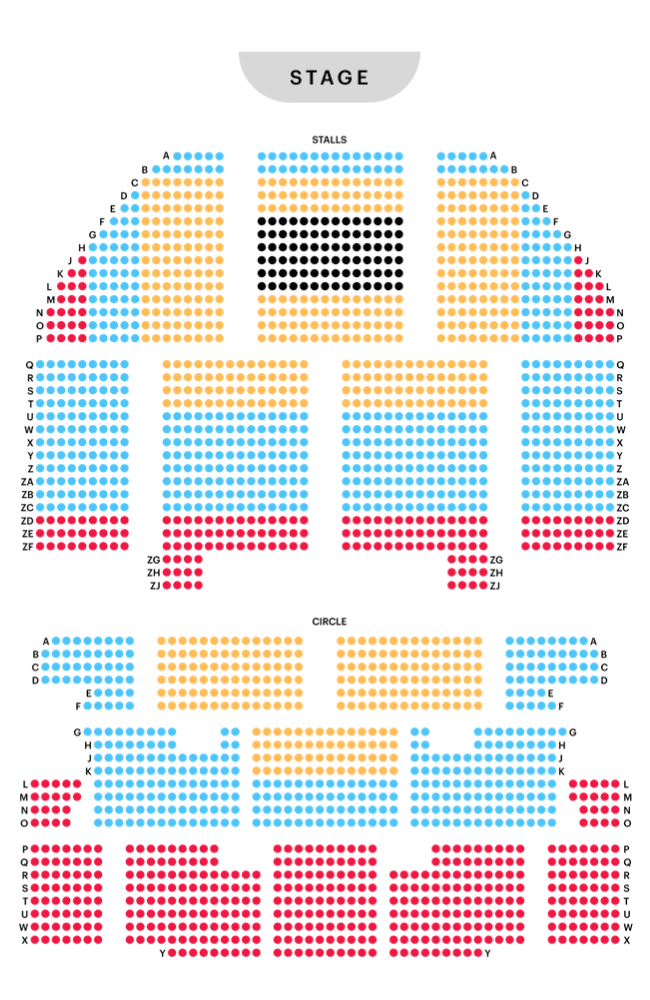 Seating plan for London's Apollo Victoria Theatre, the West End home of Wicked.