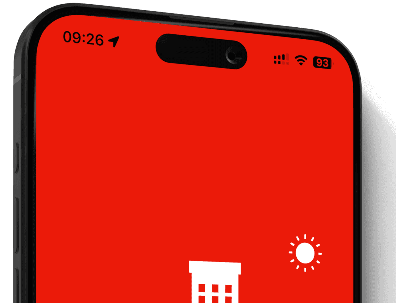 Handy mit einer gerade startenden App