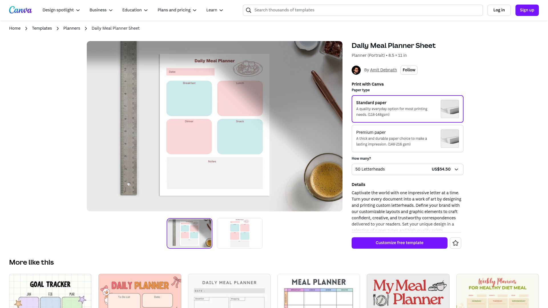 7 Best Meal Planner Template Picks for 2025 - Daily Meal Planner Sheet by Amit Debnath
