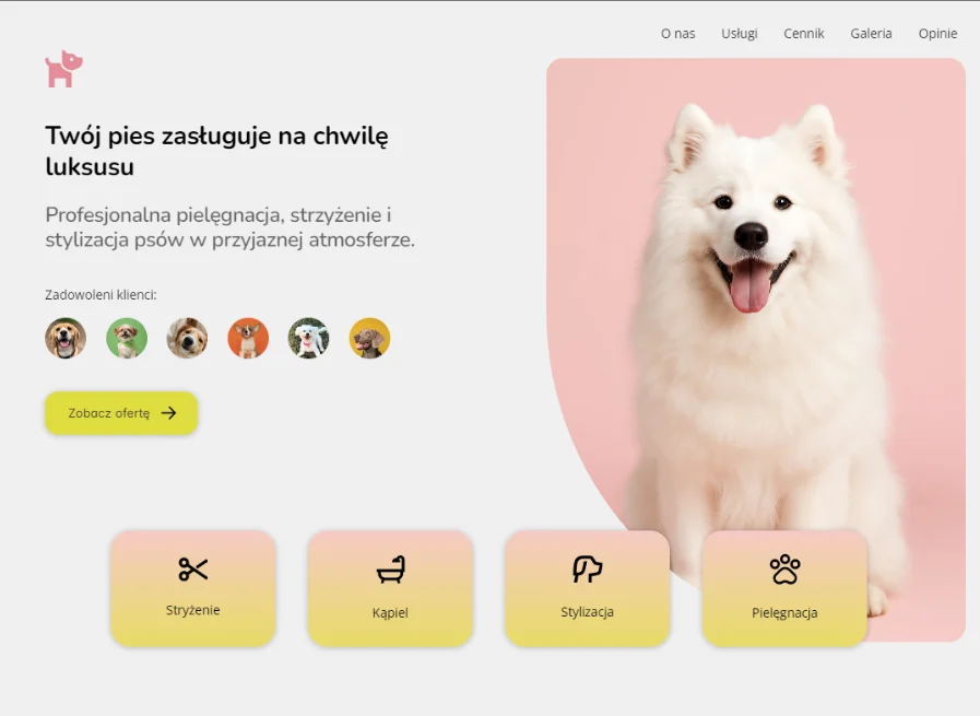 Przykładowy projekt strony internetowej wykonany przez Flufi