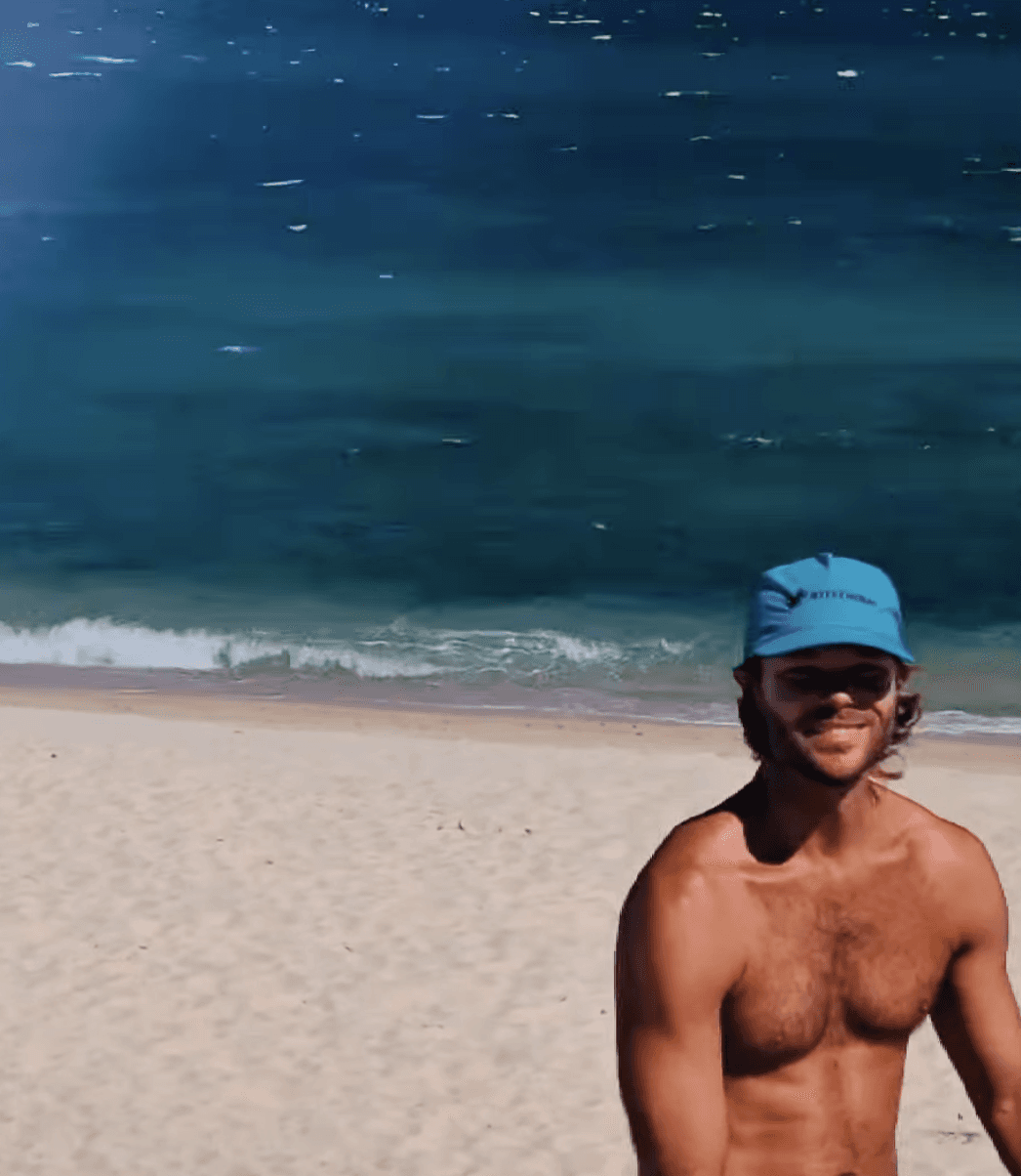 Man doing stunt at beach