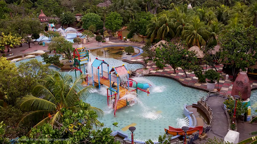Amusement & water park providing a variety of rides, slides & other attractions for all ages