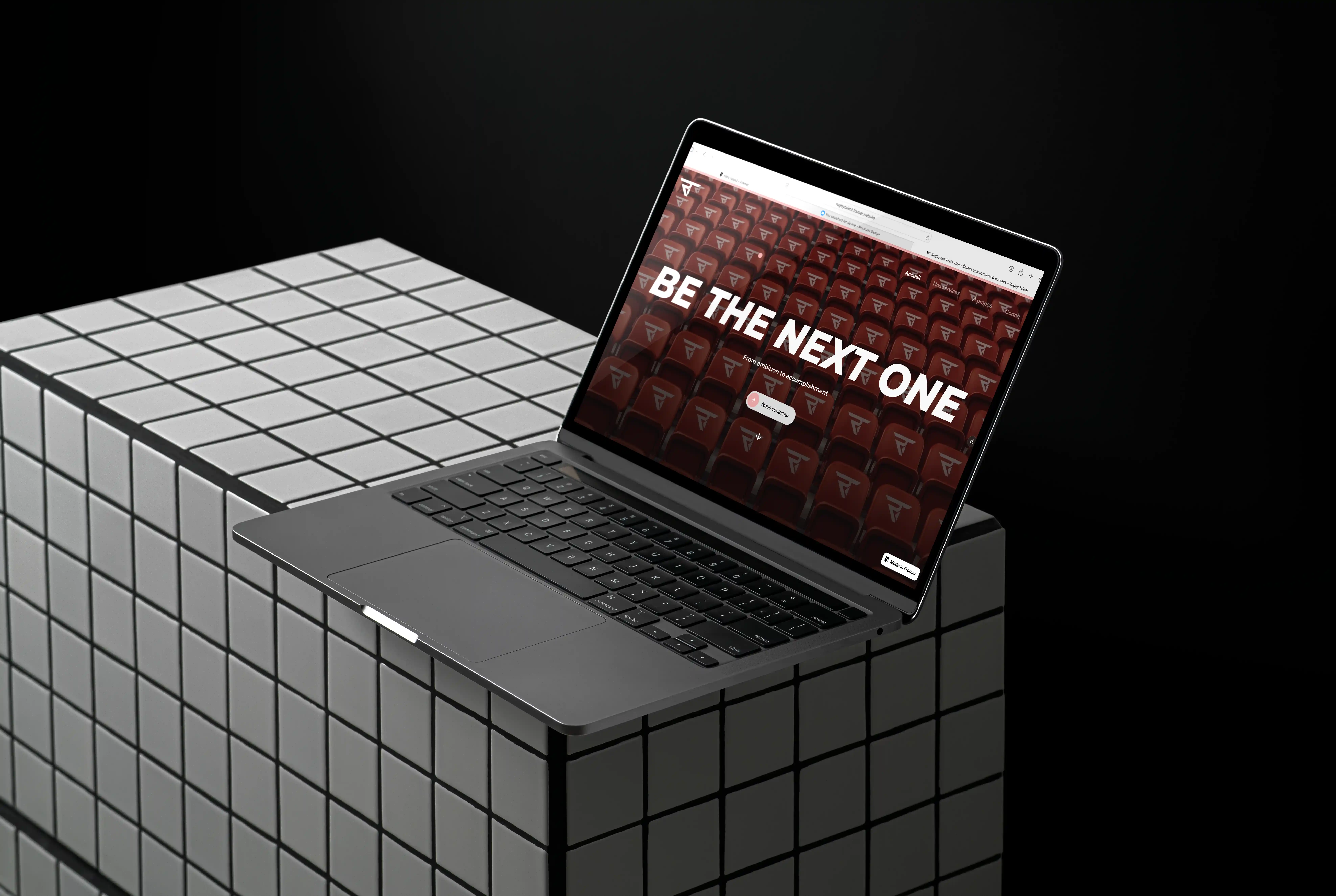 mockup du site web de Rugby Talent