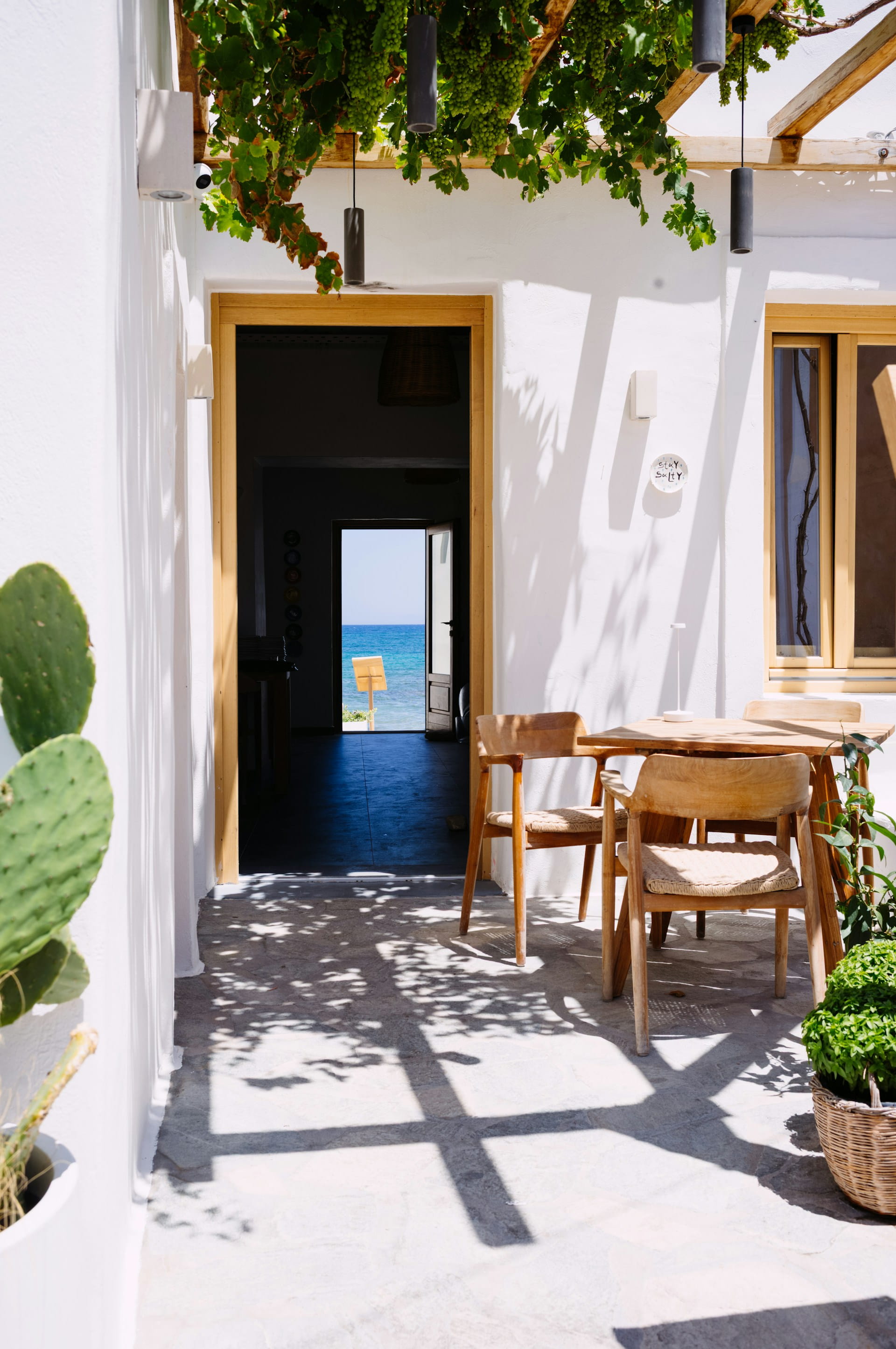 Sunny patio, wicker chair seating