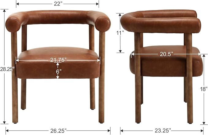 Designed with versatility in mind, the leather barrel dining chair adapts to your needs effortlessly.