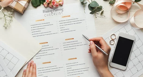 Seattle couple meeting with a wedding DJ consultant to evaluate experience and ask questions before booking