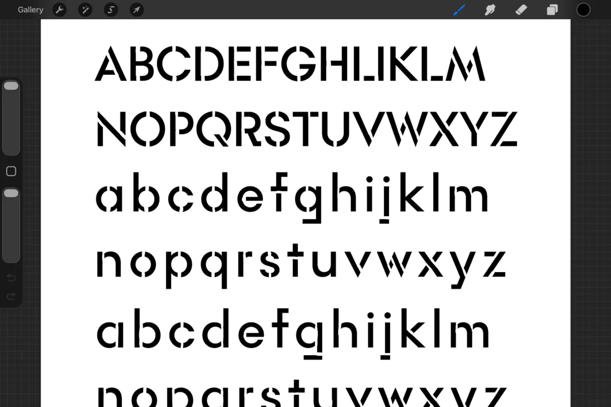 Rothek Stencil Procreate sketch screenshot