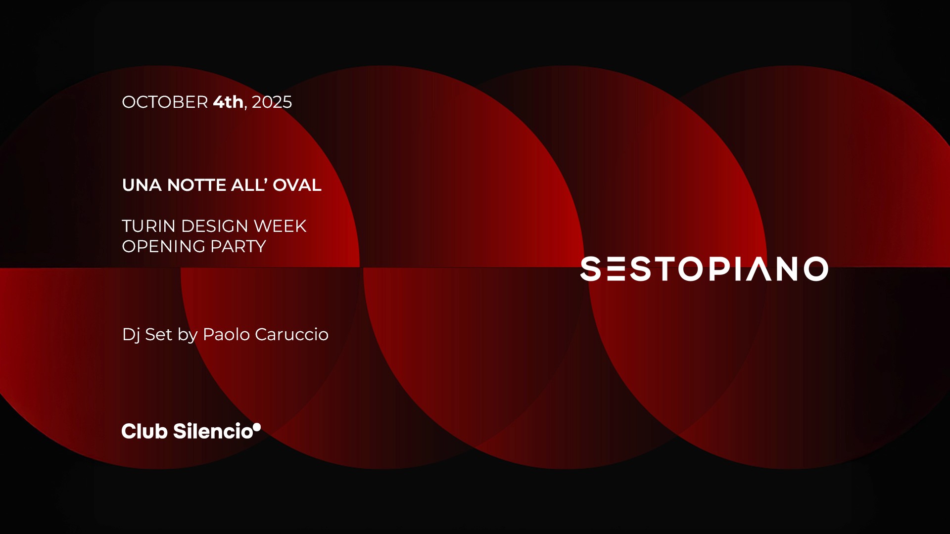 Ogni prossimo evento Sestopiano è un evento esclusivo tra i più interessanti eventi Torino. Le nostre serate Torino offrono musica selezionata per eventi immersivi, DJ set live e un’atmosfera unica nel panorama delle discoteche Torino.  Non solo feste Torino, ma vere esperienze culturali nel cuore di Torino Centro.  Rimani aggiornato su Sestopiano Torino attraverso i nostri social e su Instagram per non perdere i nuovi Events Turin.