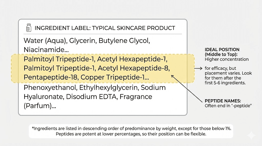 How to read peptide serum ingredient labels for concentration