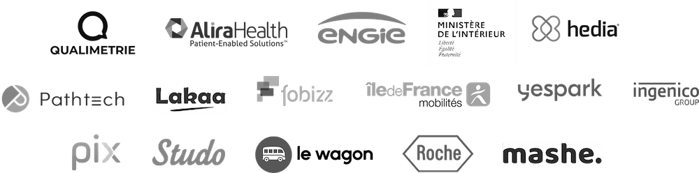 Logos clients de l'hébergeur cloud souverain Scalingo