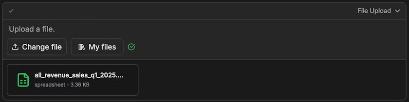 Julius AI file upload interface showing spreadsheet data import for analysis