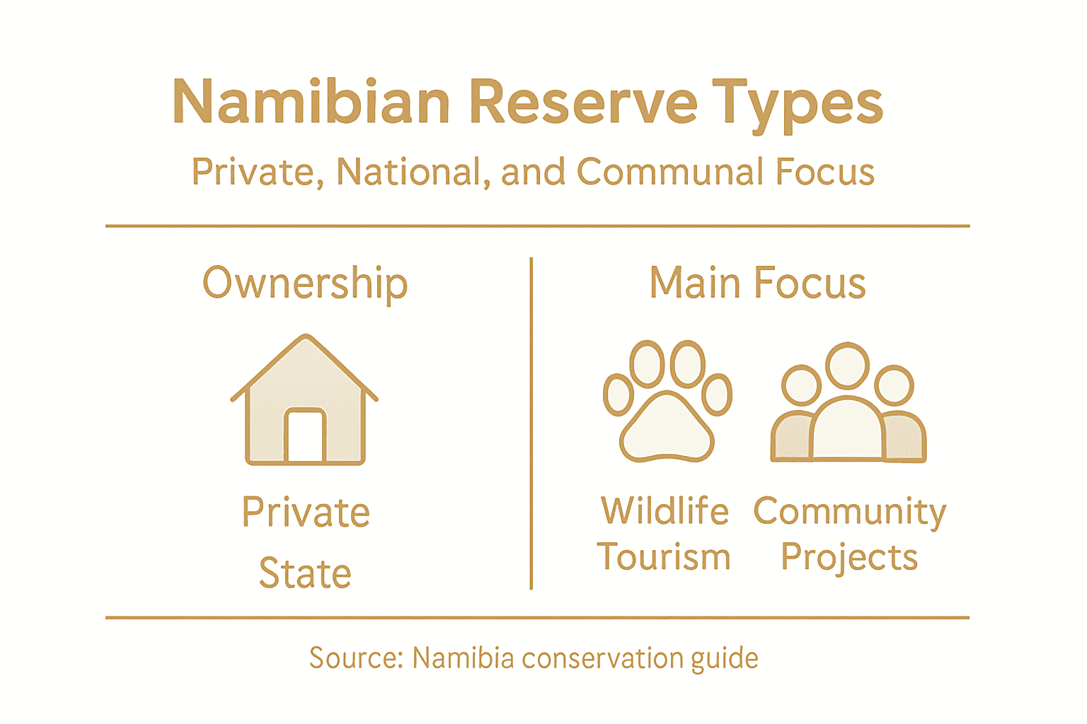 Infographic comparing Namibian reserve types
