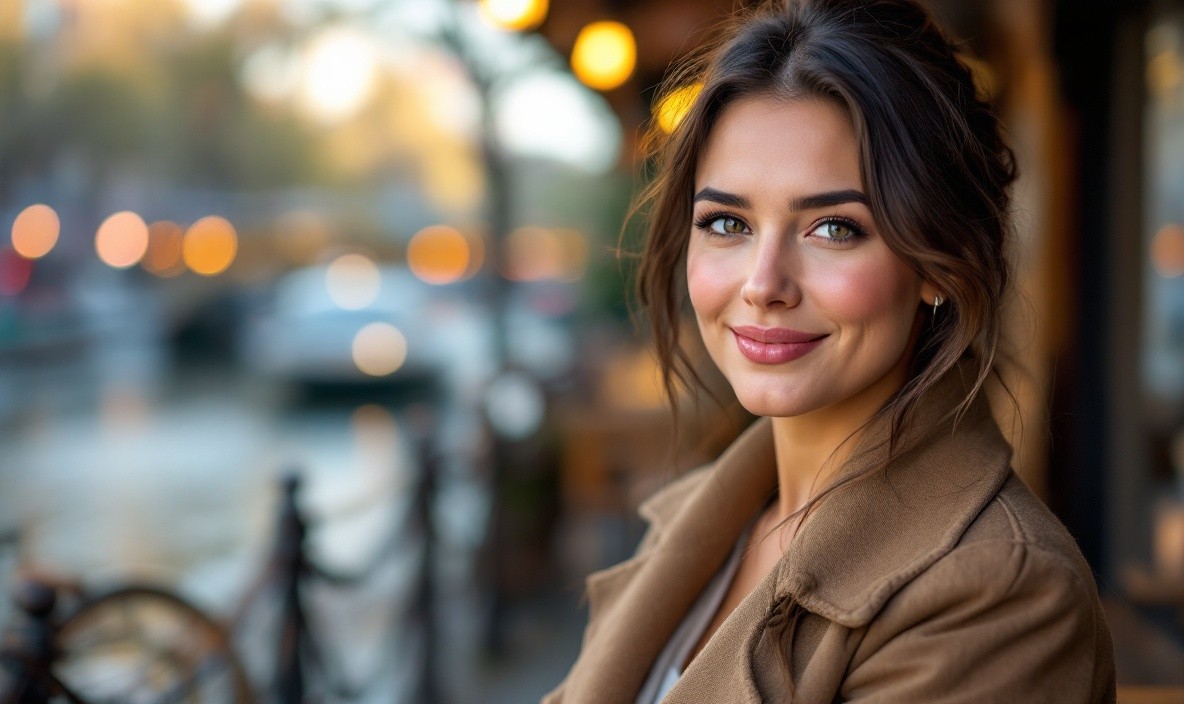 woman standing at a restaurant