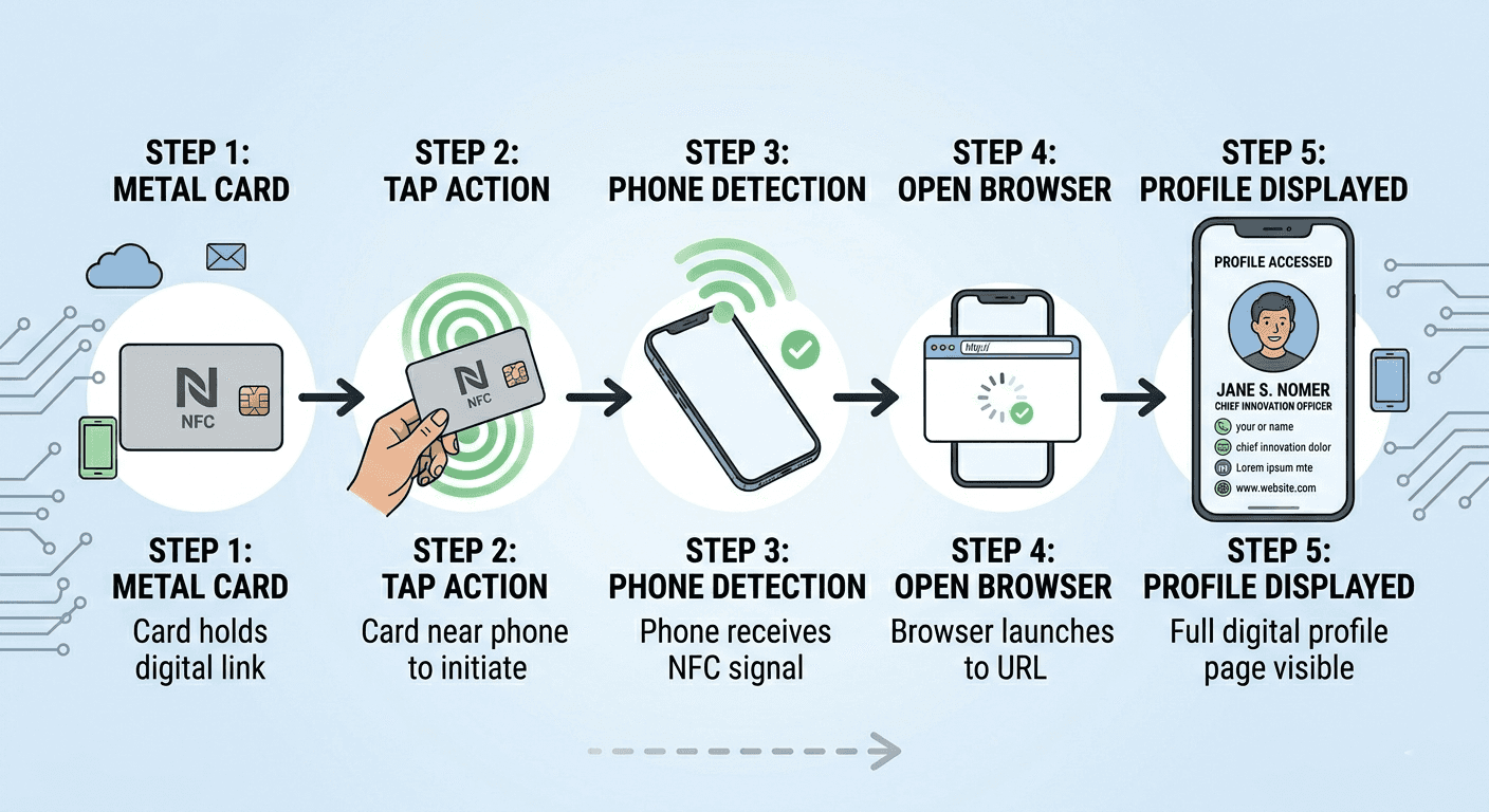 How NFC business cards work step by step